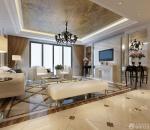 2025经典家装客厅地面瓷砖拼花设计效果图