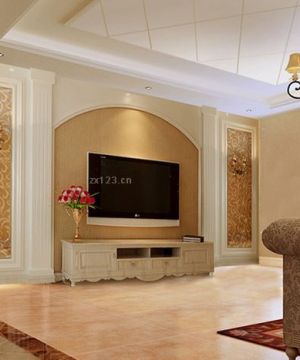 欧式新古典风格家庭电视背景墙设计效果图欣赏