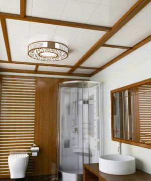 最新东南亚风格小浴室吊顶铝扣板图片大全