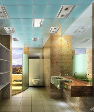 简约沉稳浴室吊顶铝扣板效果图欣赏2025