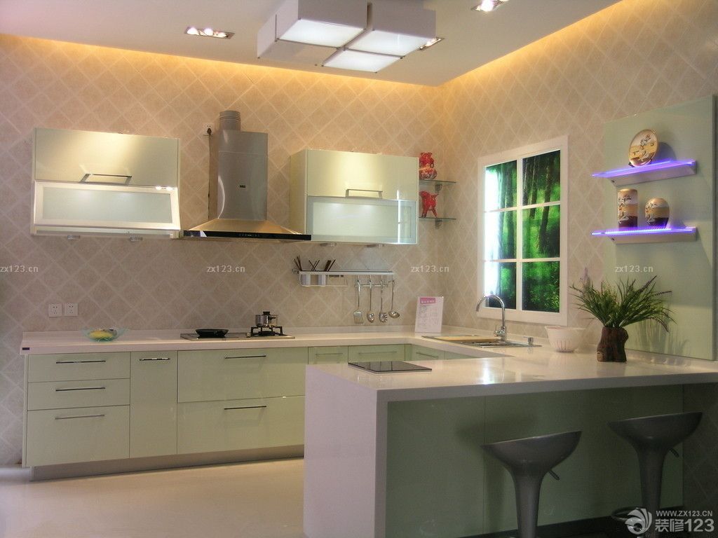 2025小清新厨房仿古砖装修效果图片