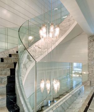 现代时尚玻璃楼梯扶手图片