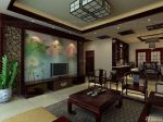 中式风格客厅艺术瓷砖电视背景墙设计图片大全