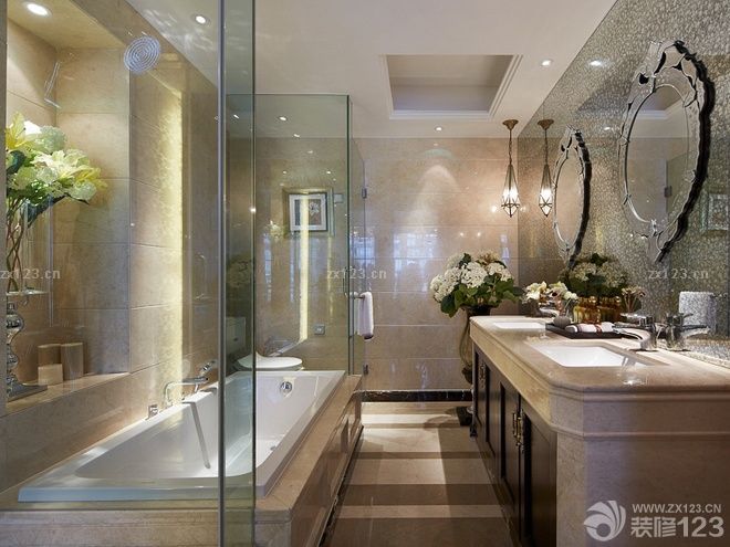 最新卫生间玻璃隔断装修效果图大全2025图 