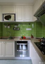 70平米家装厨房绿色瓷砖铺贴图设计大全