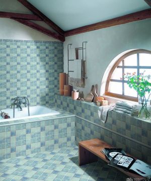 混搭风格家装浴室瓷砖铺贴图设计效果图