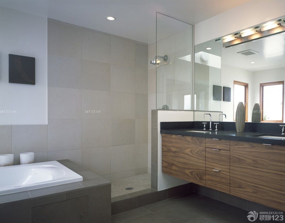 现代简约风格家装浴室瓷砖装修效果图