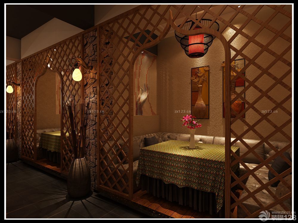 2025最新餐厅装修风格室内木制家具布置图