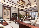 2025中式仿古客厅装修设计室内天花板吊顶图