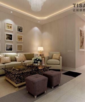 2023现代风格颜色搭配新房客厅照片墙布置图