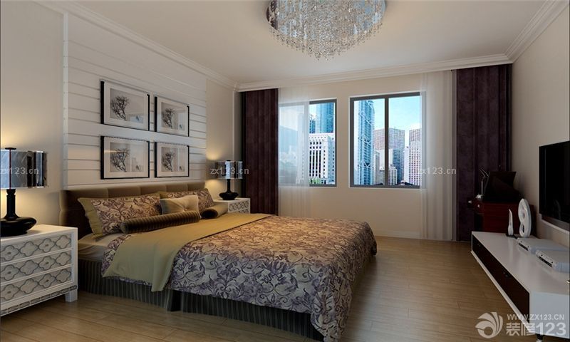 卧室双人床背景墙装饰装修设计大全