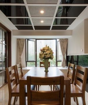 最新混搭风格饭厅吊顶效果图