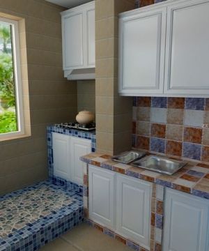 最新地中海风格瓷砖厨房效果图
