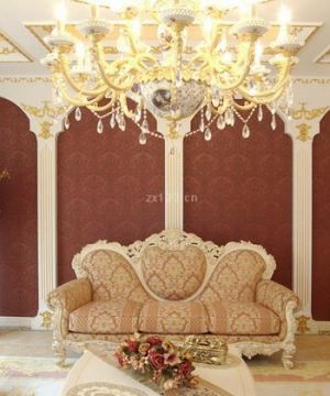 欧式风格家装客厅装修沙发背景墙壁纸图片