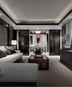 最新东南亚风格客厅沙发摆放实景图片