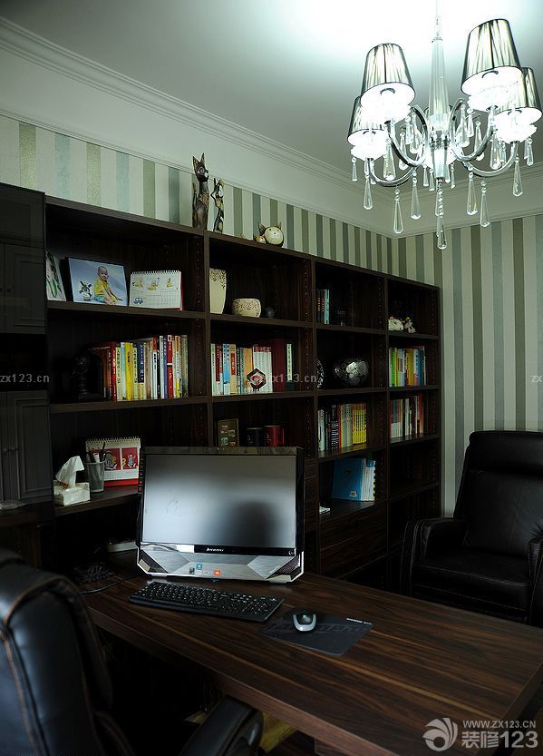 经典书房书柜电脑桌图片2025