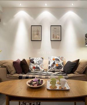 简约家装设计时尚客厅组合沙发背景墙装饰图