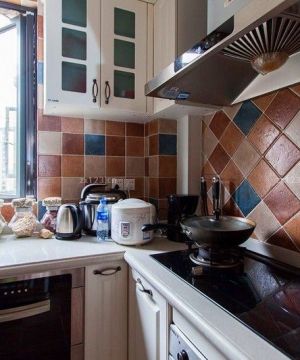 欧式田园风格整体厨房全抛釉瓷砖设计图片大全
