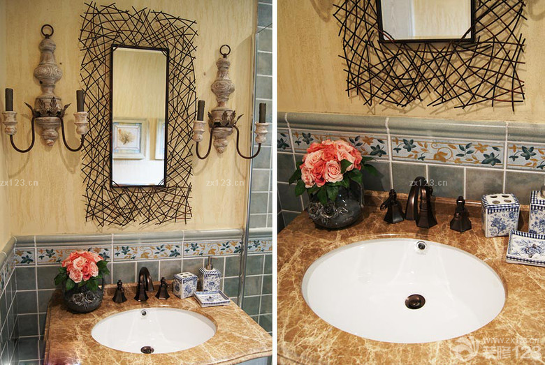 地中海风格卫生间瓷砖颜色效果图片大全