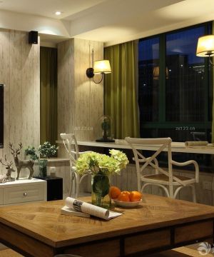 90平方沉稳风格客厅吧台装修图片大全