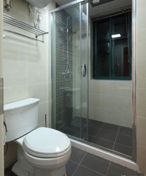 90平米家装卫生间浴室钢化玻璃隔断实景图