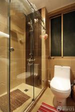 95平户型卫生间浴室玻璃隔断设计图片