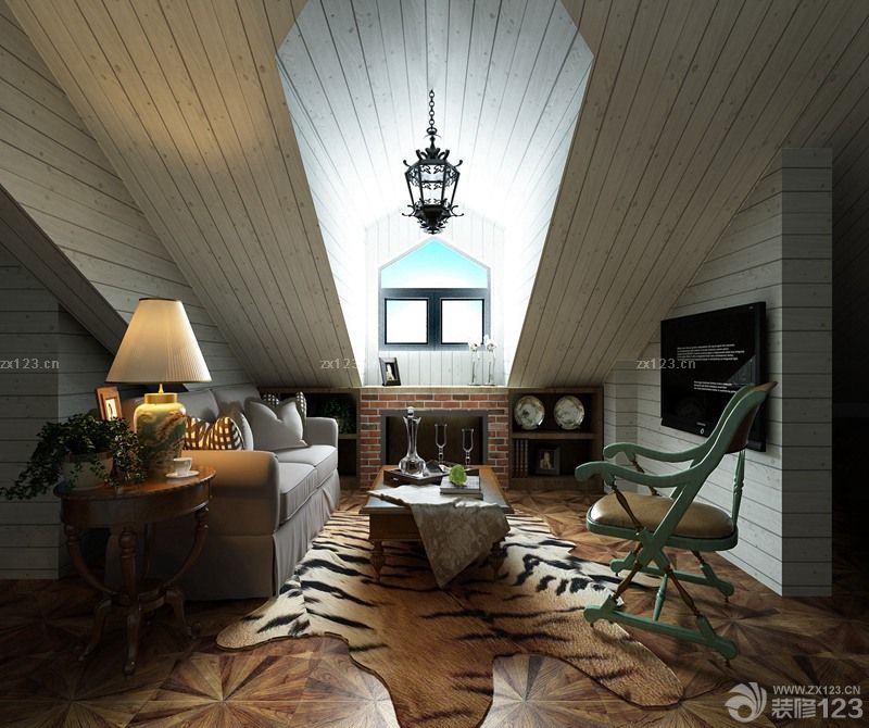 美式风格阁楼装饰效果图片大全