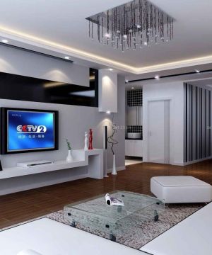 120平米房子现代客厅电视柜效果图大全