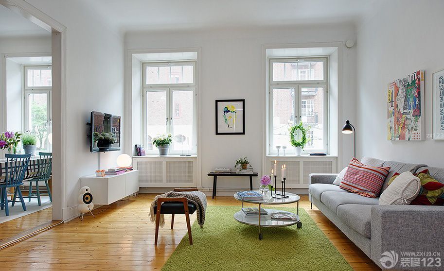 85平米北欧风格客厅地毯效果图片大全