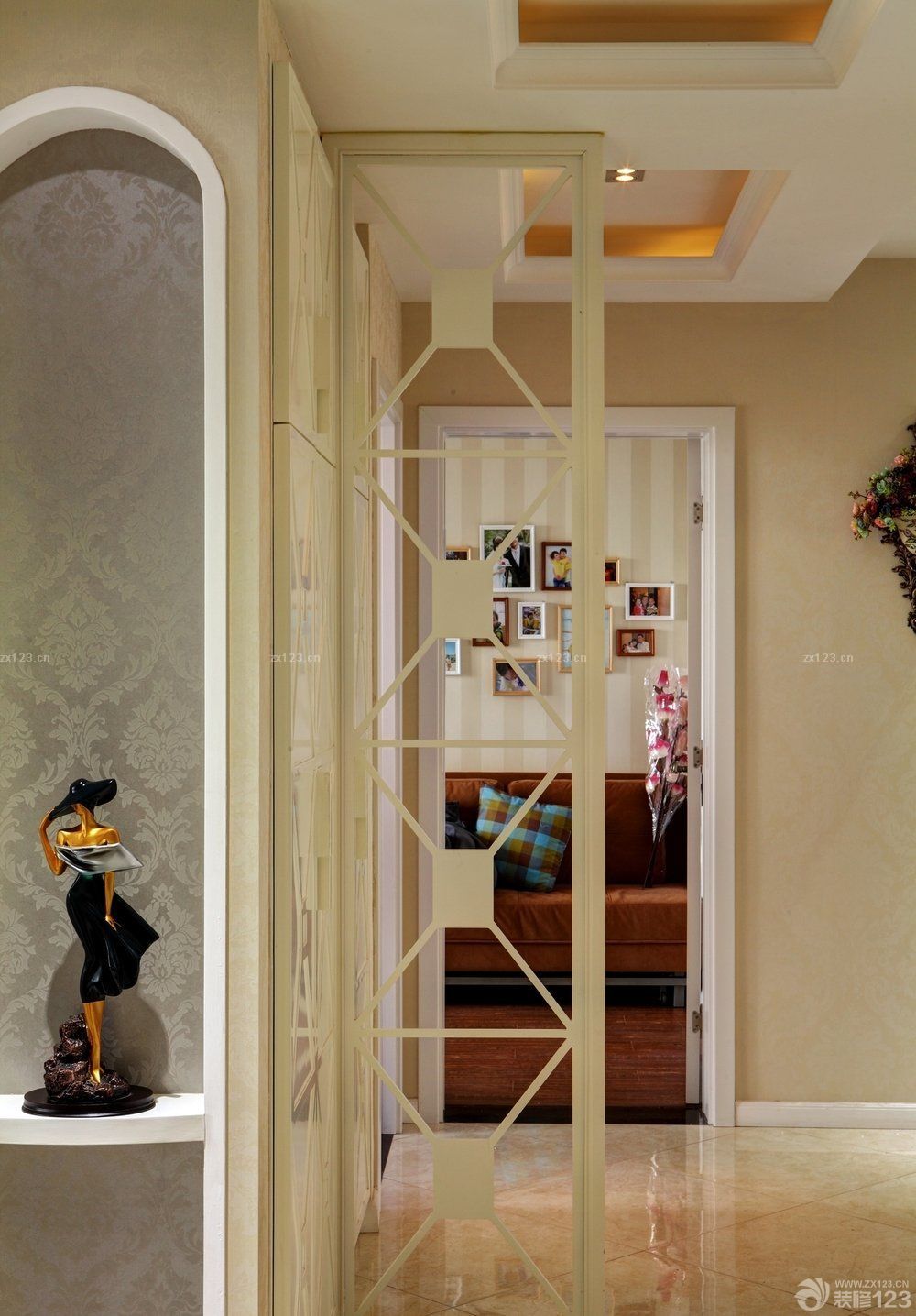 最新120平米房屋新古典主义风格镂空隔断设计效果图欣赏