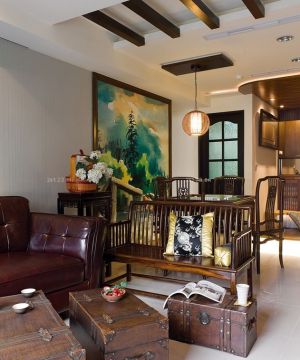 最新115平米时尚混搭客厅沙发设计图片