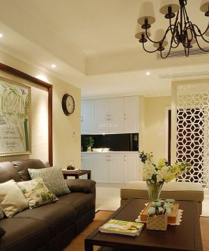 88平米户型现代美式客厅酒柜装修设计图片大全