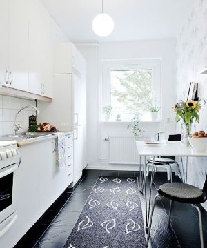 最新80平米房屋北欧风格书房餐桌设计效果图片