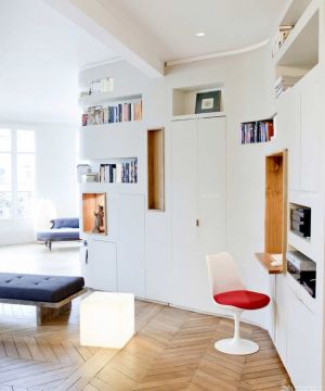 80平简约欧式风格书房创意组合柜设计效果图欣赏