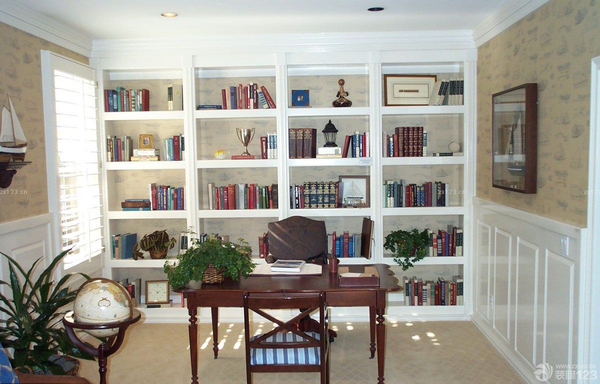 110平米地中海风格书房布置图片大全