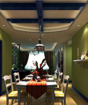 140平房屋地中海餐厅设计效果图