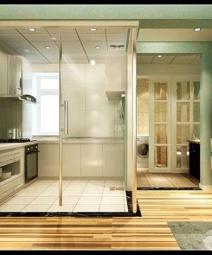 2020最新现代风格简约小厨房门口设计装修图片
