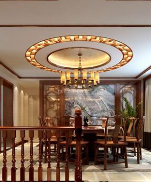 2025餐厅圆形吊顶装修图片