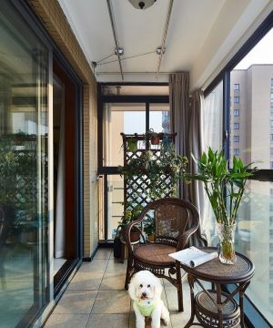 120平米家装阳台防腐木花架实景图片大全