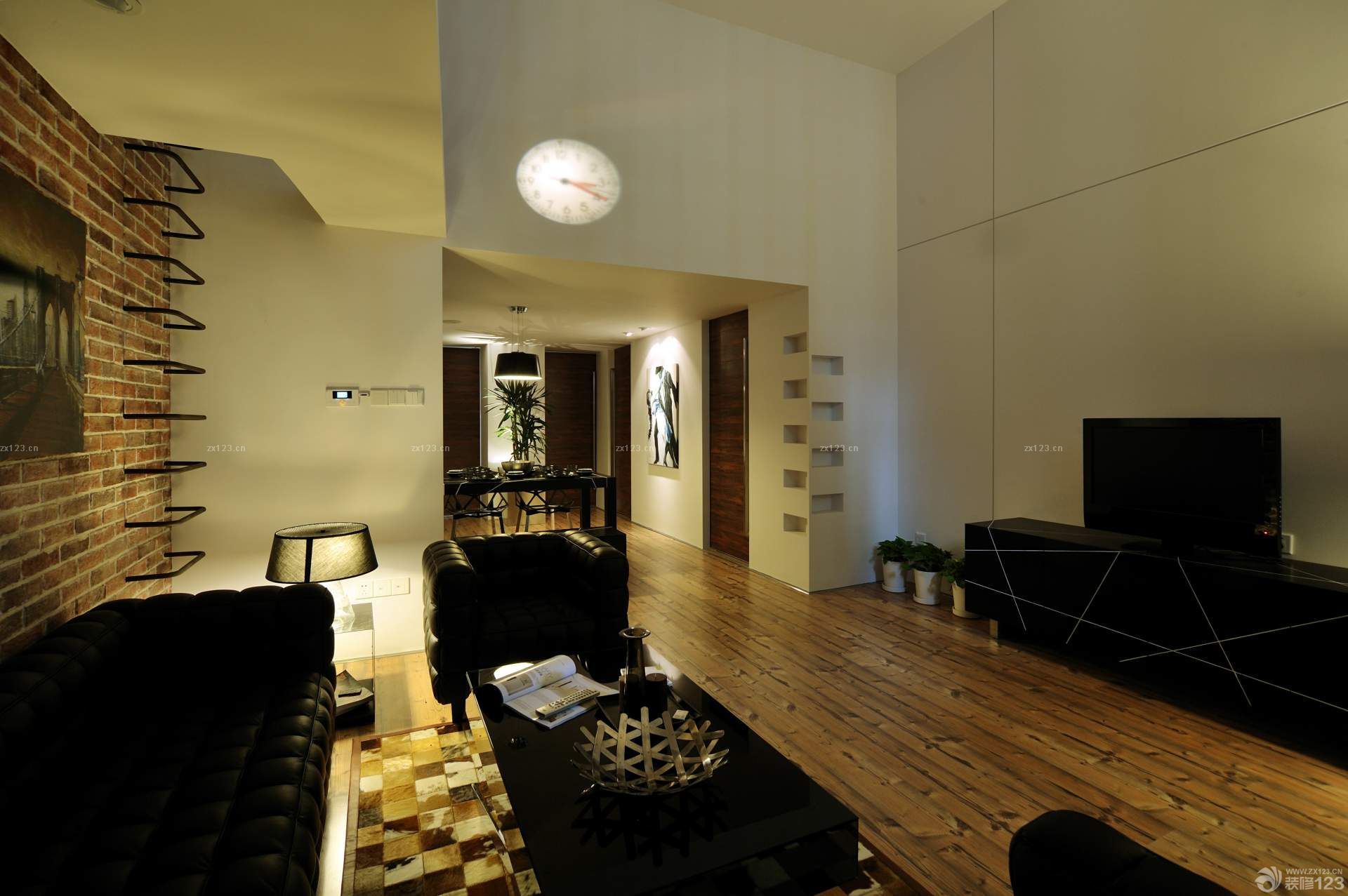 挑空客厅电视柜图片大全