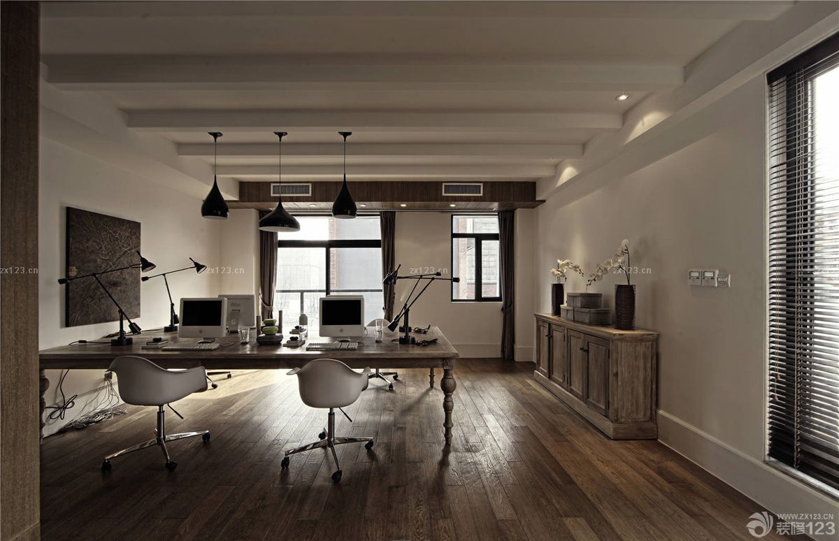 最新现代风格样板房书房装饰效果图