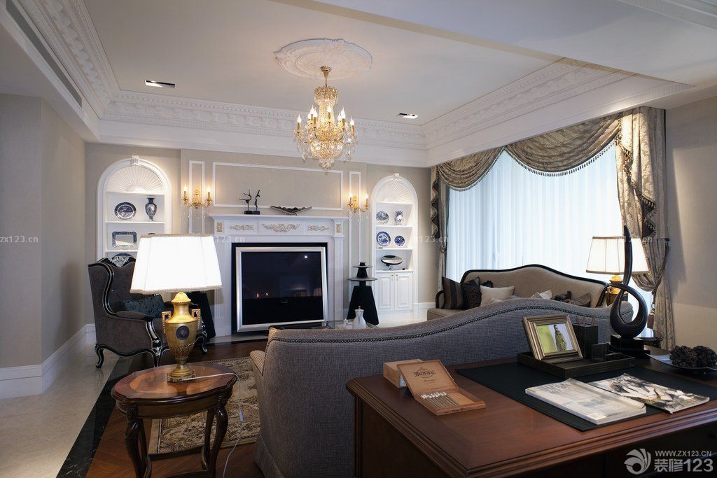 最新客厅书桌欧式隔断装修效果图欣赏