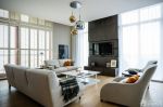 最新85平米三居室现代设计风格2023家装客厅效果图片