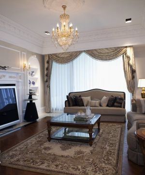 欧式风格客厅电视柜装潢设计效果图