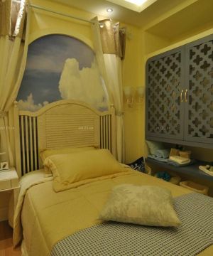 最新90平方米地中海风格女孩卧室装修效果图