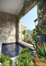 最新地中海风格家庭阳台花园设计效果图欣赏