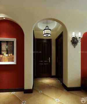 地中海风格走廊玄关装修效果图大全2025图片