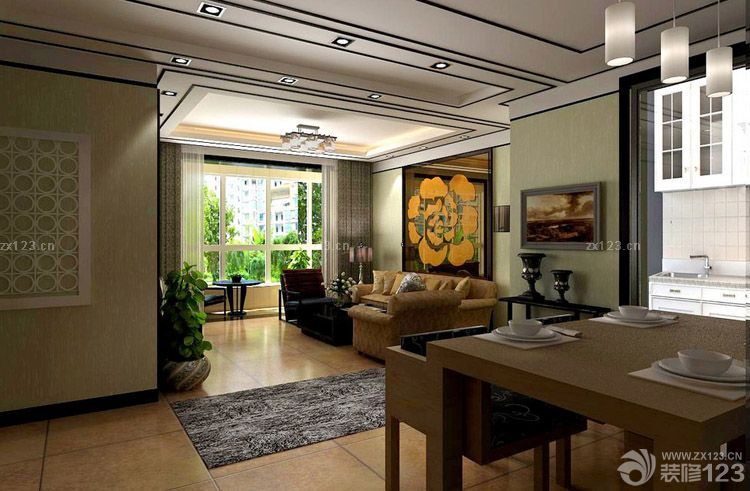 2025新中式风格客餐厅效果图