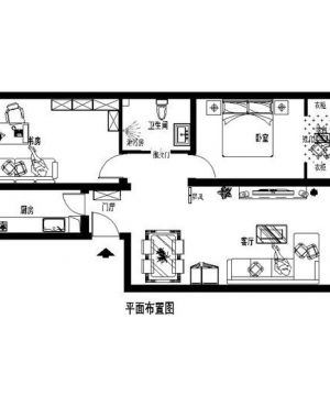 最新70平米田园风格装修平面图