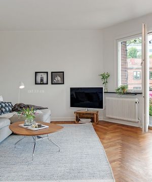 小户型北欧风格客厅转角布艺沙发效果图片